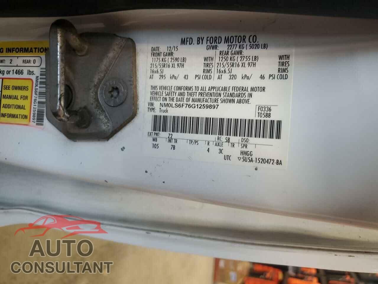 FORD TRANSIT 2016 - NM0LS6F76G1259897