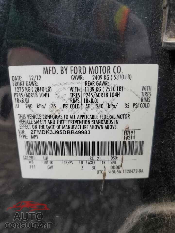 FORD EDGE 2013 - 2FMDK3J95DBB49983