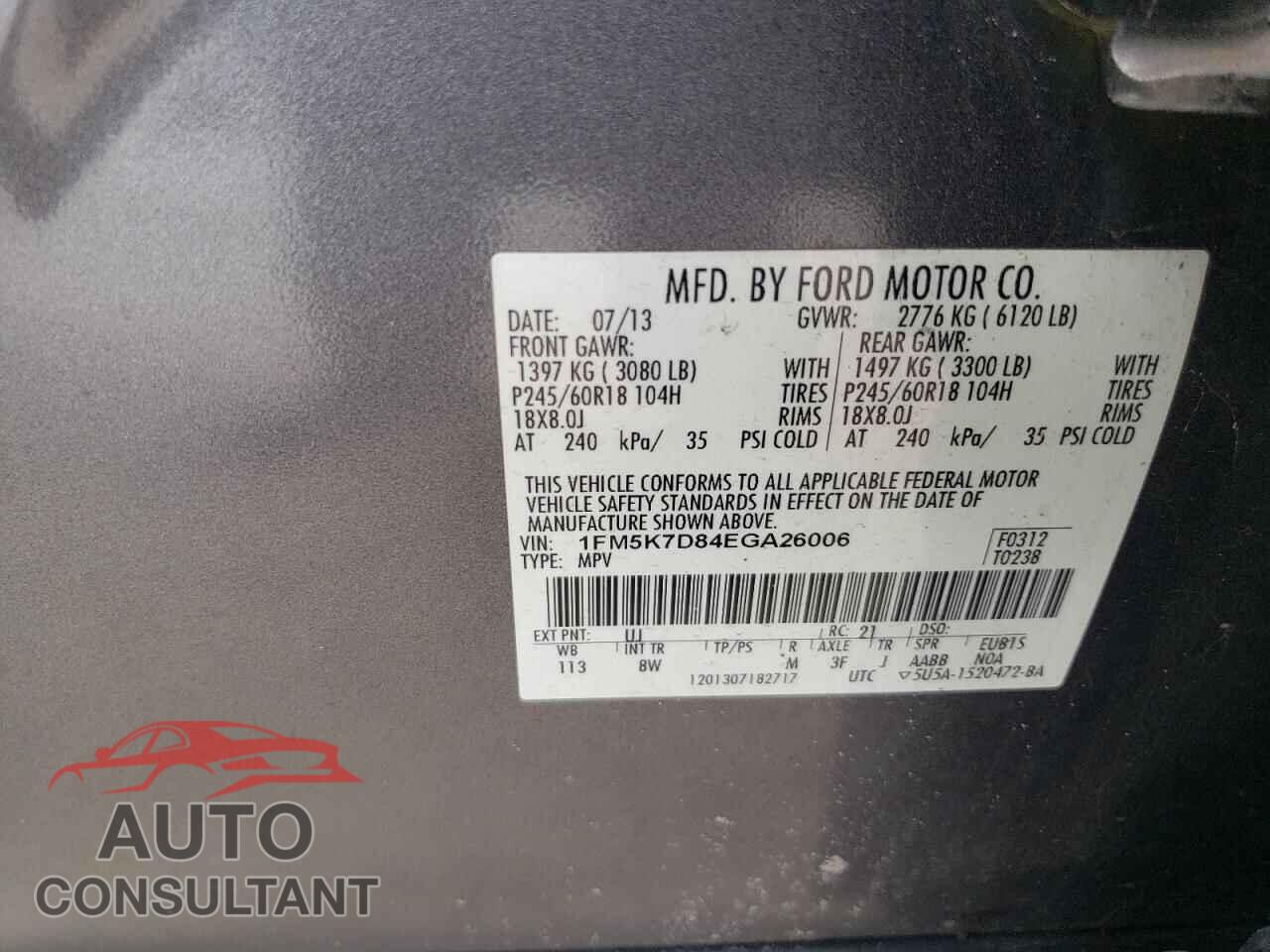 FORD EXPLORER 2014 - 1FM5K7D84EGA26006