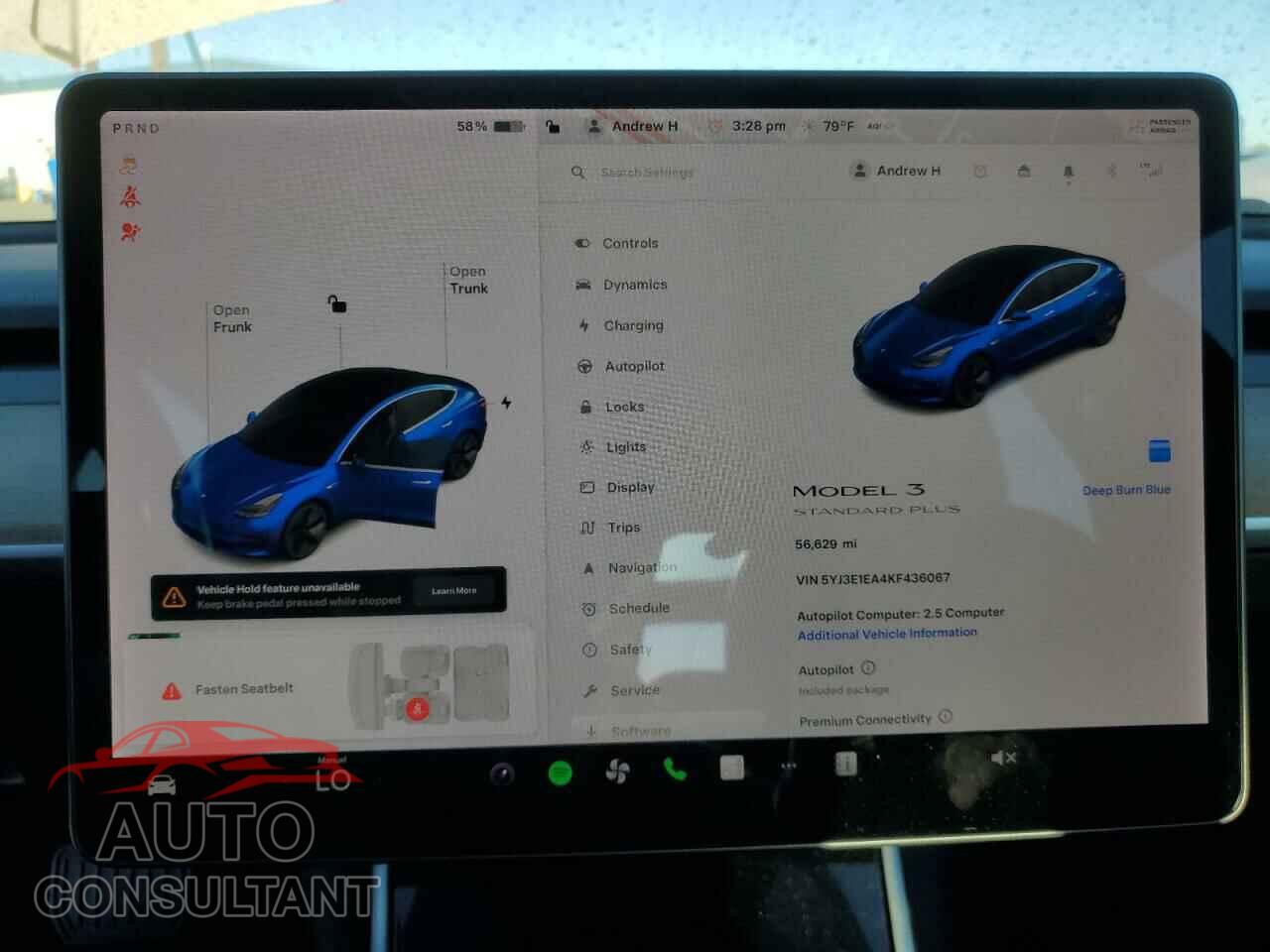 TESLA MODEL 3 2019 - 5YJ3E1EA4KF436067