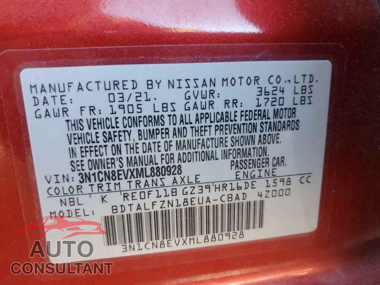 NISSAN VERSA 2021 - 3N1CN8EVXML880928