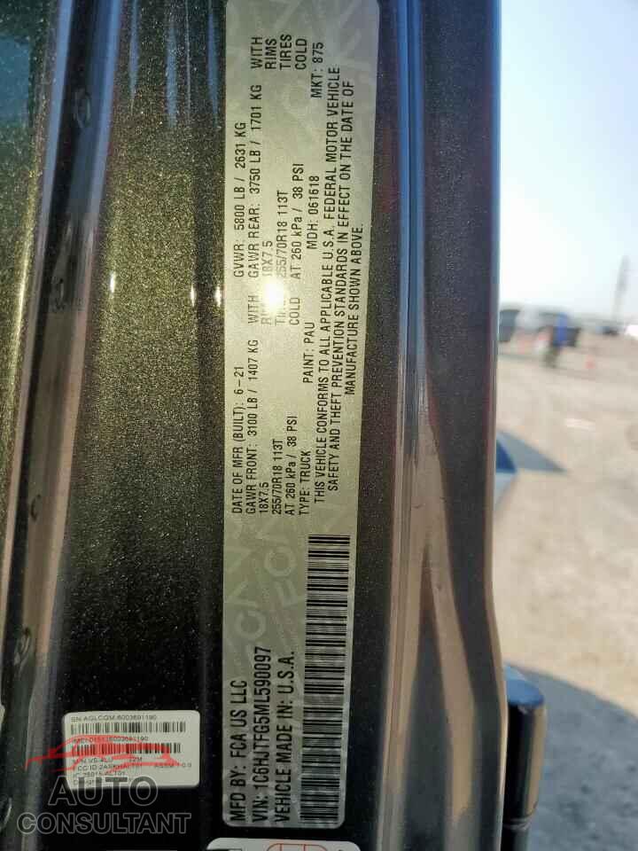 JEEP GLADIATOR 2021 - 1C6HJTFG5ML590097