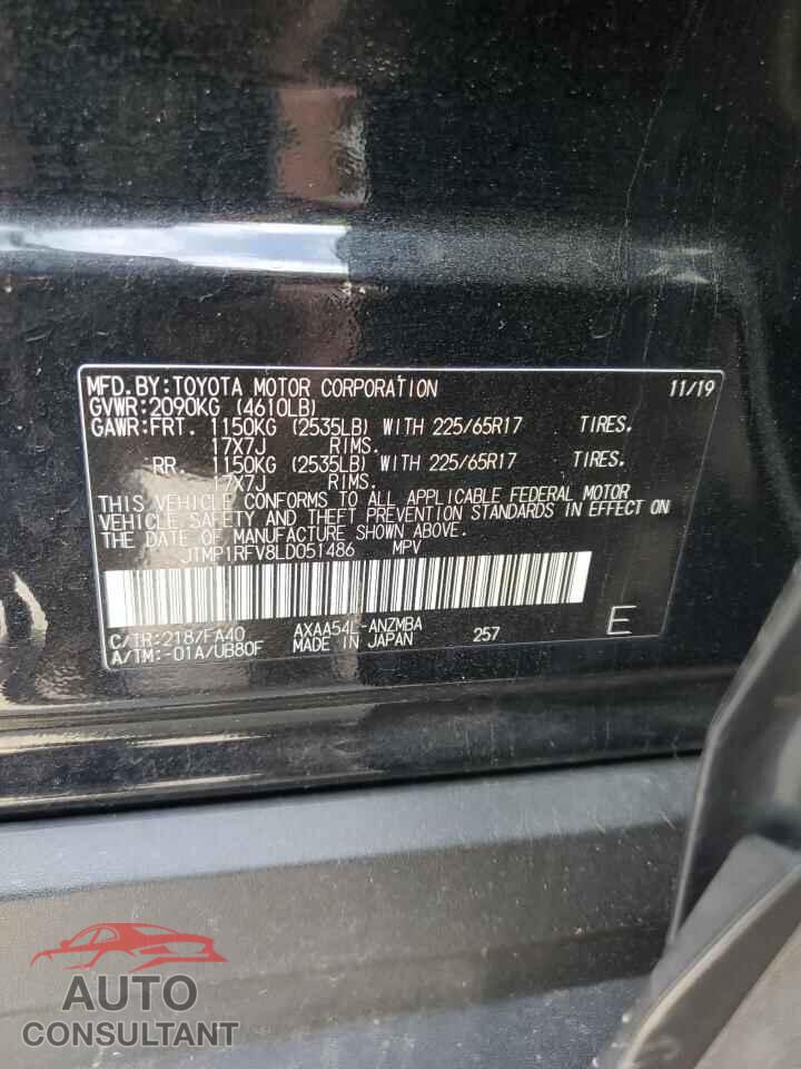 TOYOTA RAV4 2020 - JTMP1RFV8LD051486