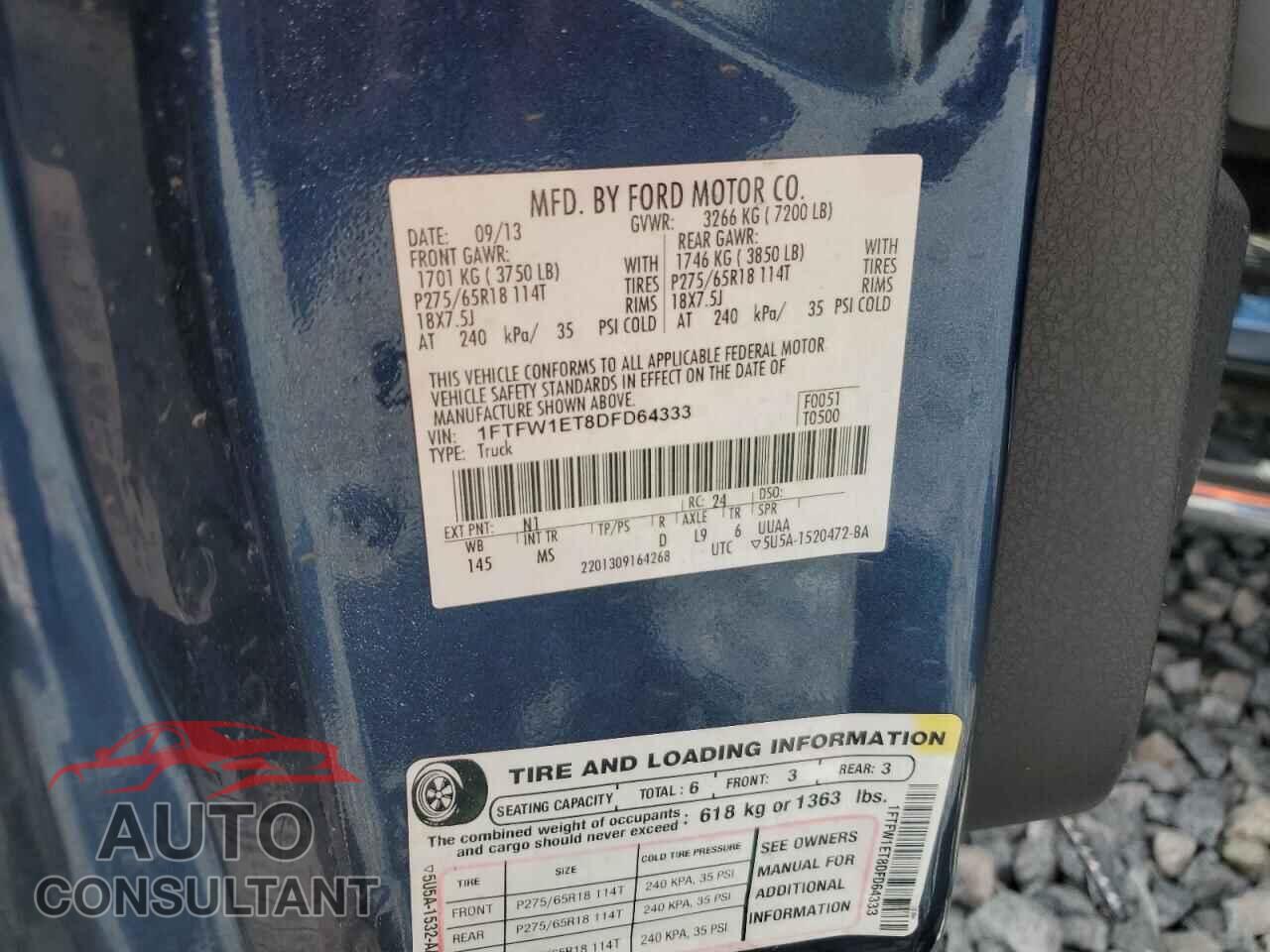 FORD F-150 2013 - 1FTFW1ET8DFD64333