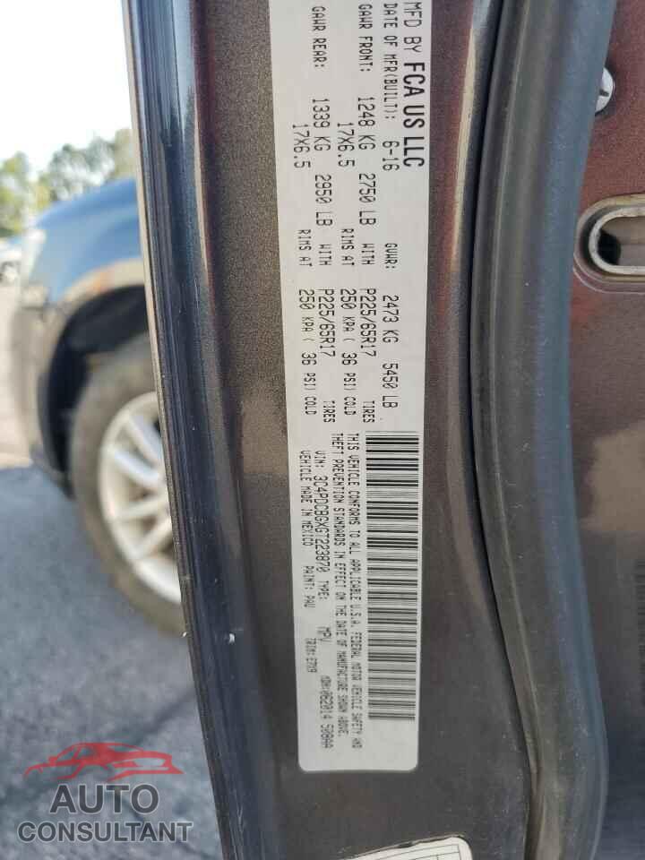 DODGE JOURNEY 2016 - 3C4PDCBGXGT223870