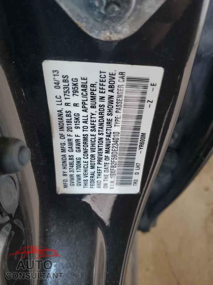 HONDA CIVIC 2013 - 19XFB2F59DE234010