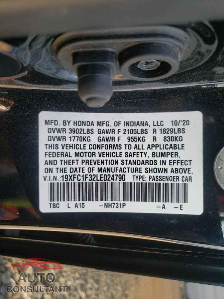 HONDA CIVIC 2020 - 19XFC1F32LE024790