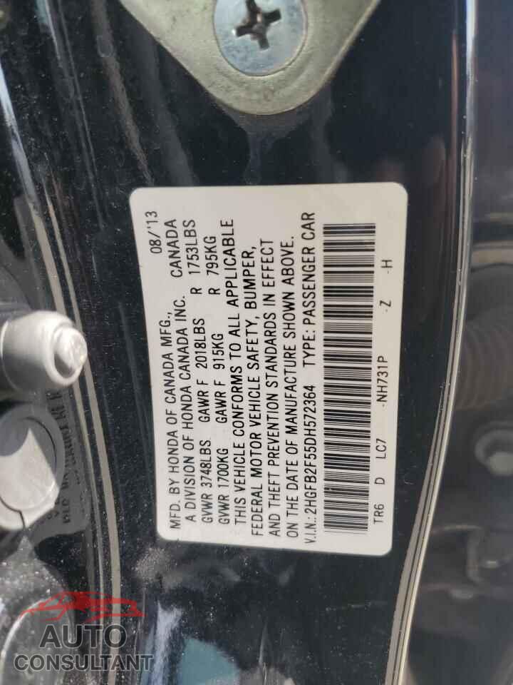 HONDA CIVIC 2013 - 2HGFB2F55DH572364
