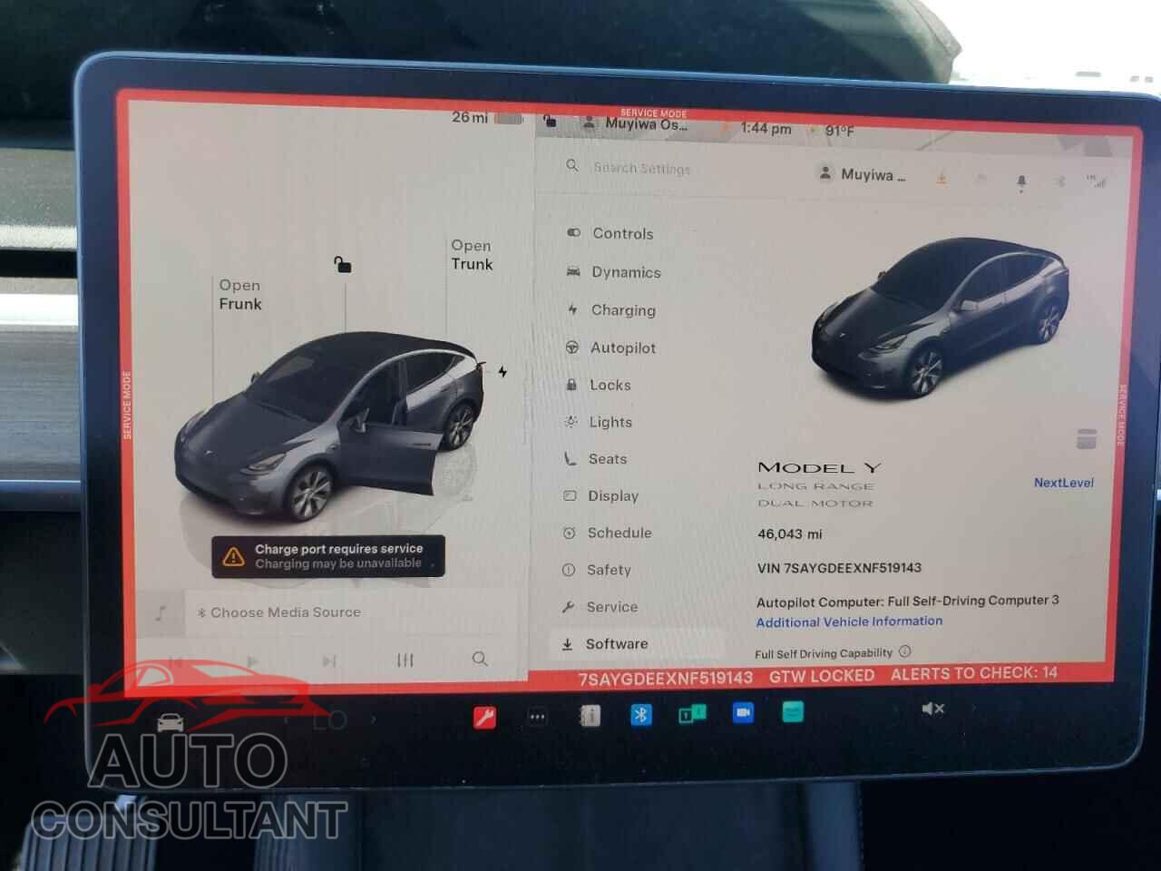 TESLA MODEL Y 2022 - 7SAYGDEEXNF519143