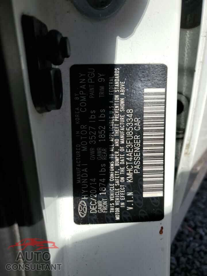 HYUNDAI ACCENT 2015 - KMHCT4AE3FU853348
