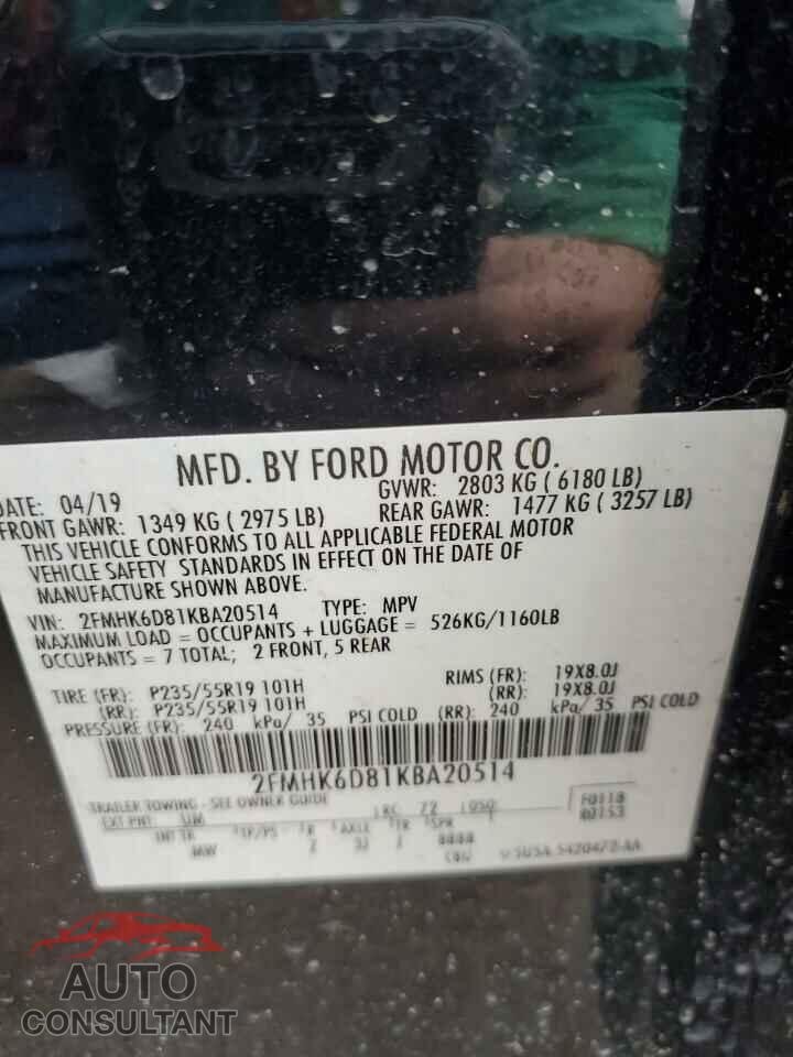 FORD FLEX 2019 - 2FMHK6D81KBA20514