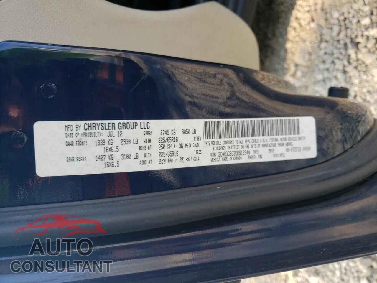DODGE CARAVAN 2016 - 2C4RDGBG3DR512944