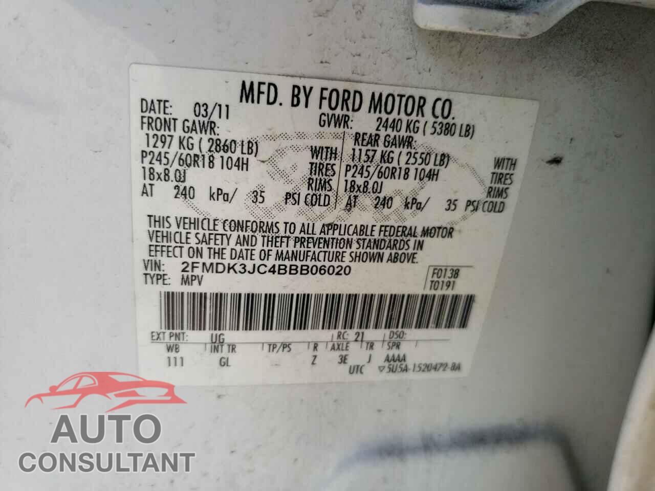 FORD EDGE 2011 - 2FMDK3JC4BBB06020