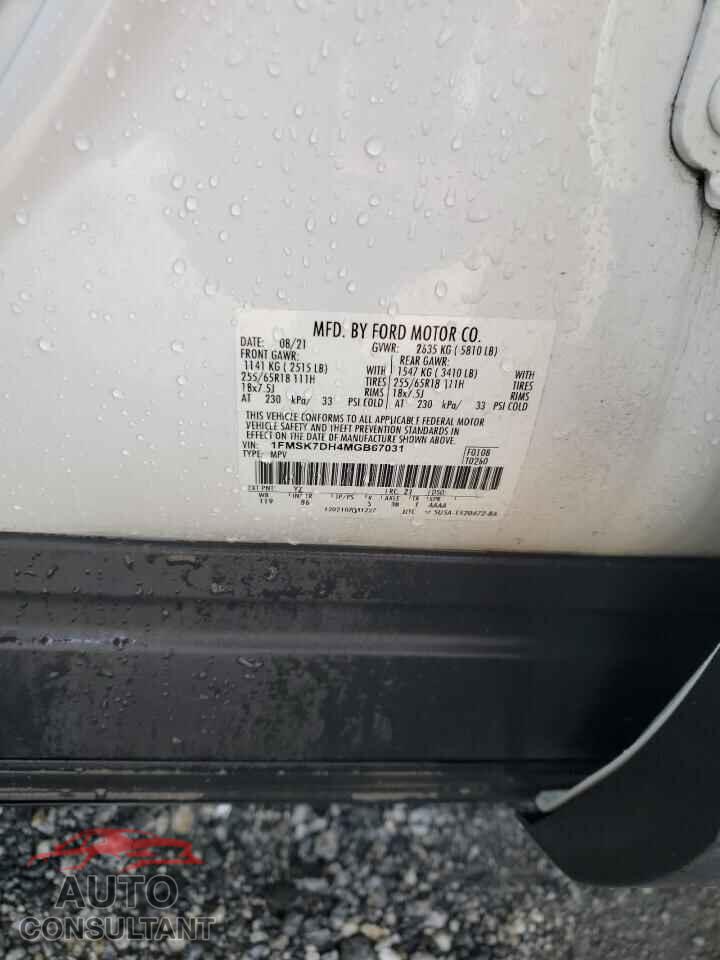 FORD EXPLORER 2021 - 1FMSK7DH4MGB67031