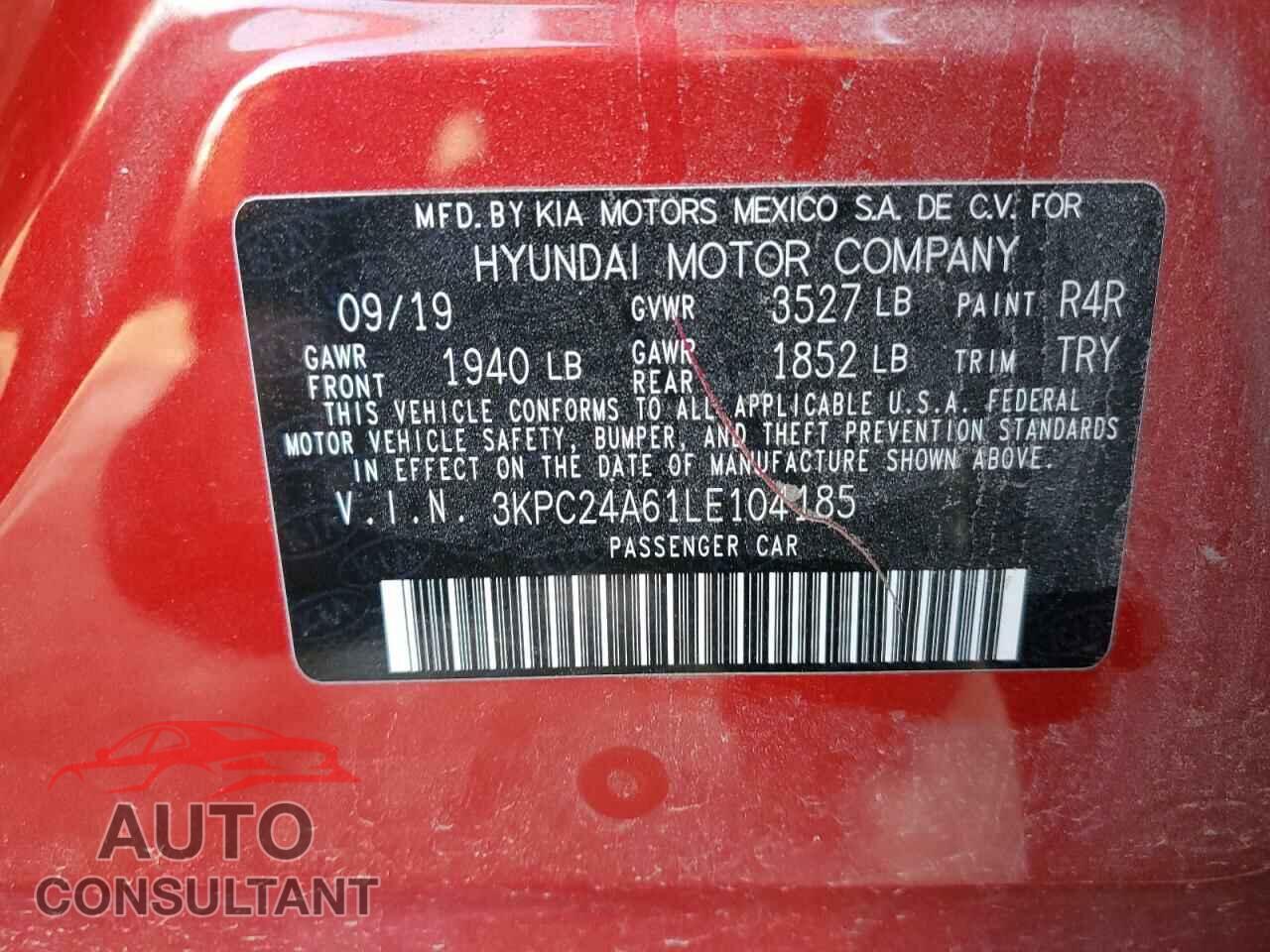 HYUNDAI ACCENT 2020 - 3KPC24A61LE104185