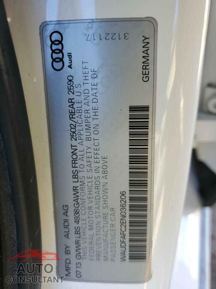 AUDI A6 2014 - WAUDFAFC2EN036206