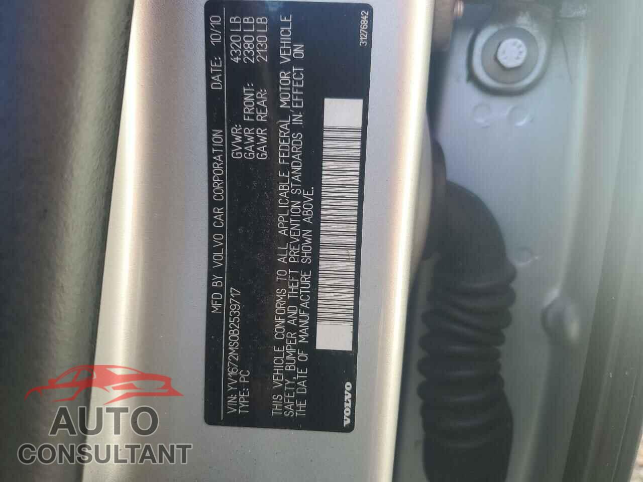 VOLVO S40 2011 - YV1672MS0B2539717