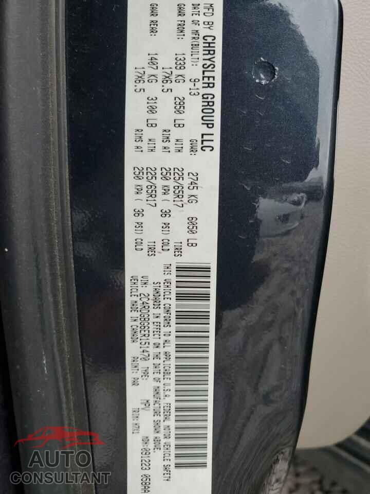 DODGE CARAVAN 2014 - 2C4RDGBG6ER151470