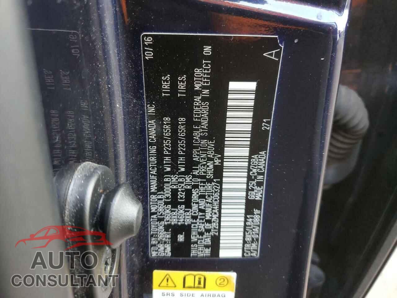 LEXUS RX350 2017 - 2T2BZMCA4HC063271