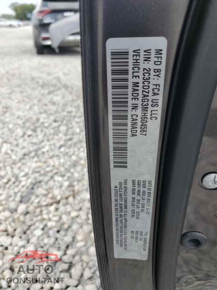 DODGE CHALLENGER 2021 - 2C3CDZAG3MH604567