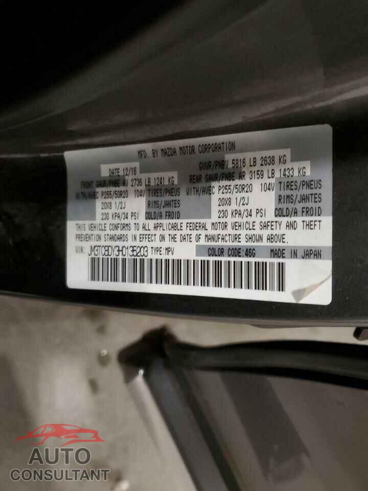 MAZDA CX-9 2017 - JM3TCBDY3H0135203