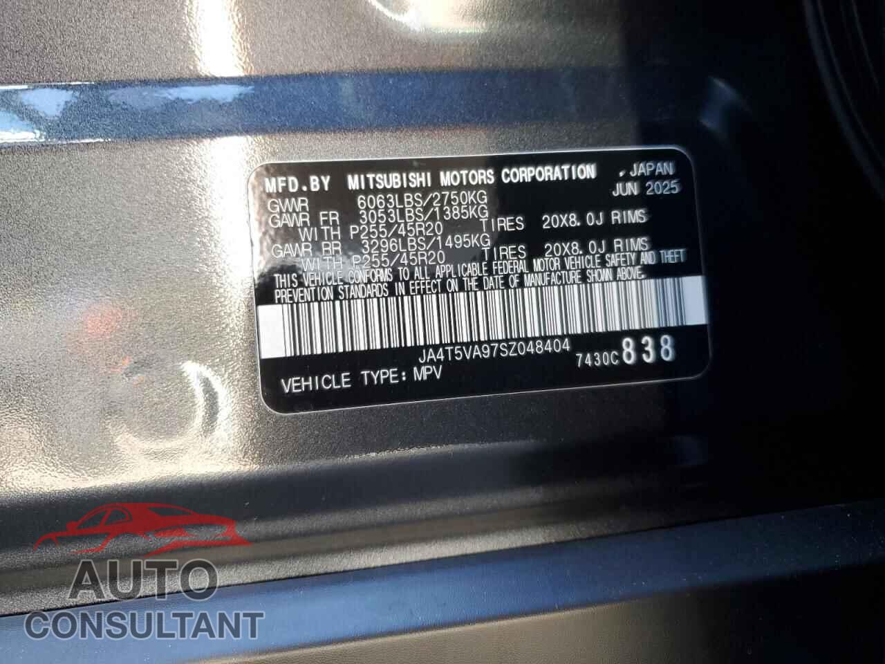 MITSUBISHI OUTLANDER 2025 - JA4T5VA97SZ048404
