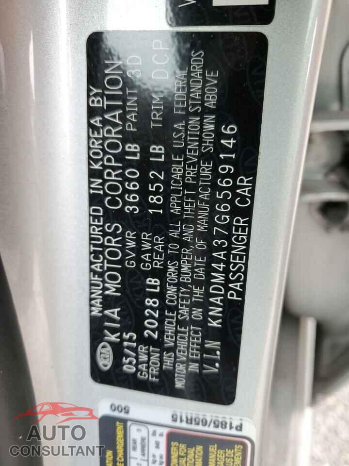 KIA RIO 2016 - KNADM4A37G6569146