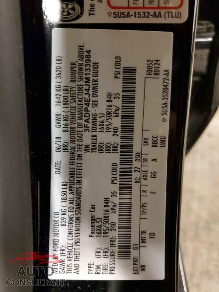 FORD FIESTA 2018 - 3FADP4EJ4JM133984