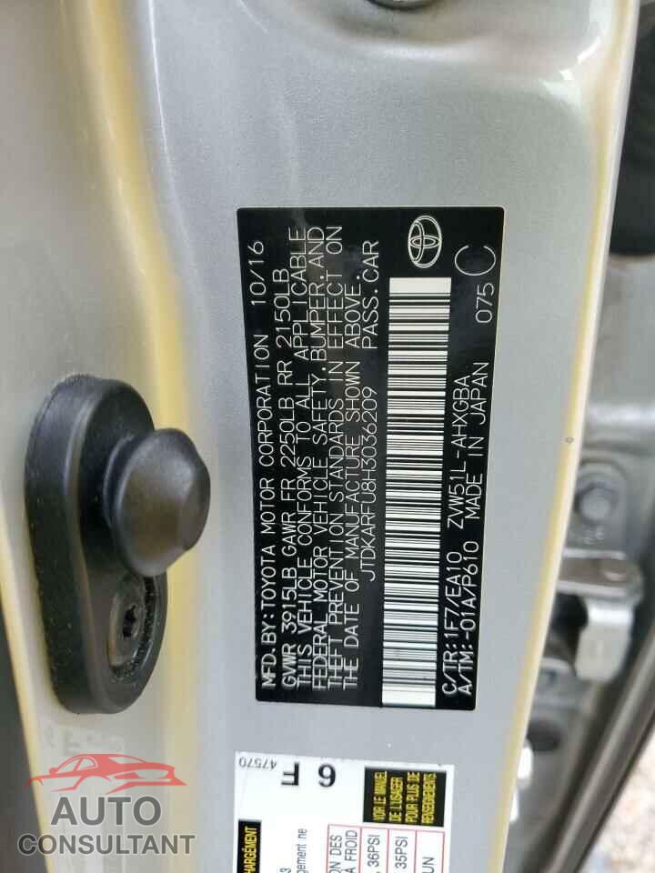 TOYOTA PRIUS 2017 - JTDKARFU8H3036209