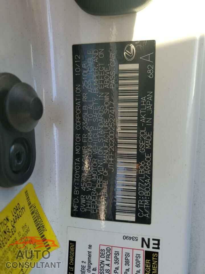 LEXUS IS 2013 - JTHFF2C20D2527417