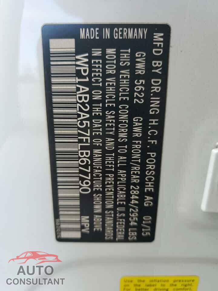 PORSCHE MACAN 2015 - WP1AB2A57FLB67790