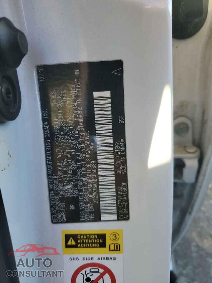 LEXUS RX350 2011 - 2T2ZK1BA4BC050689