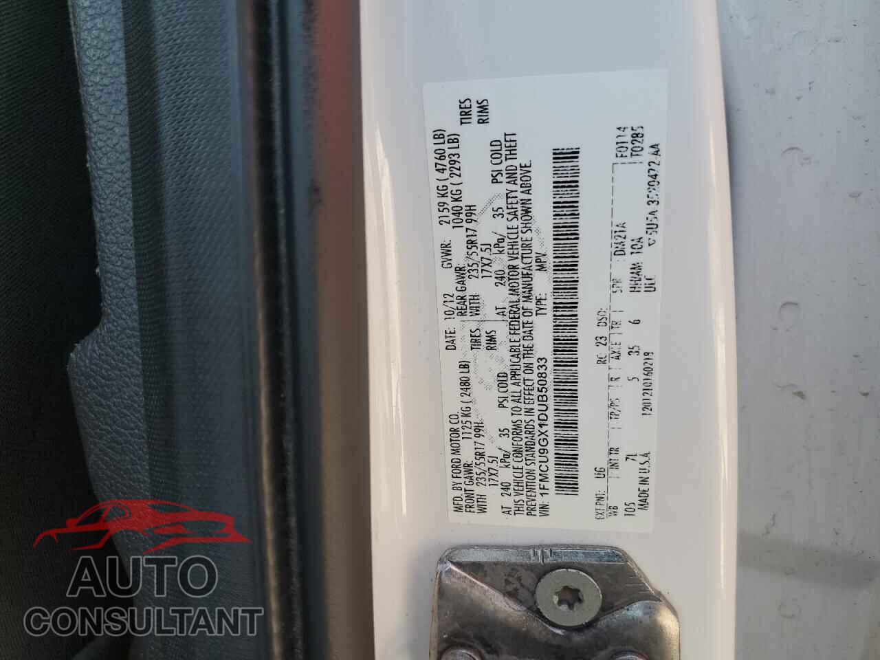 FORD ESCAPE 2013 - 1FMCU9GX1DUB50833