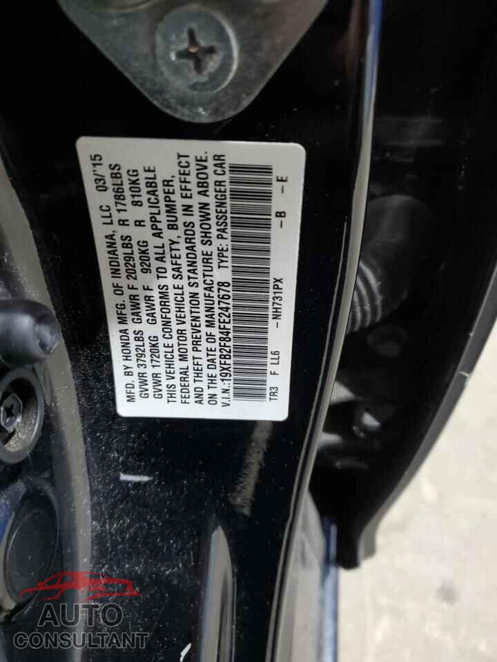 HONDA CIVIC 2015 - 19XFB2F84FE247678