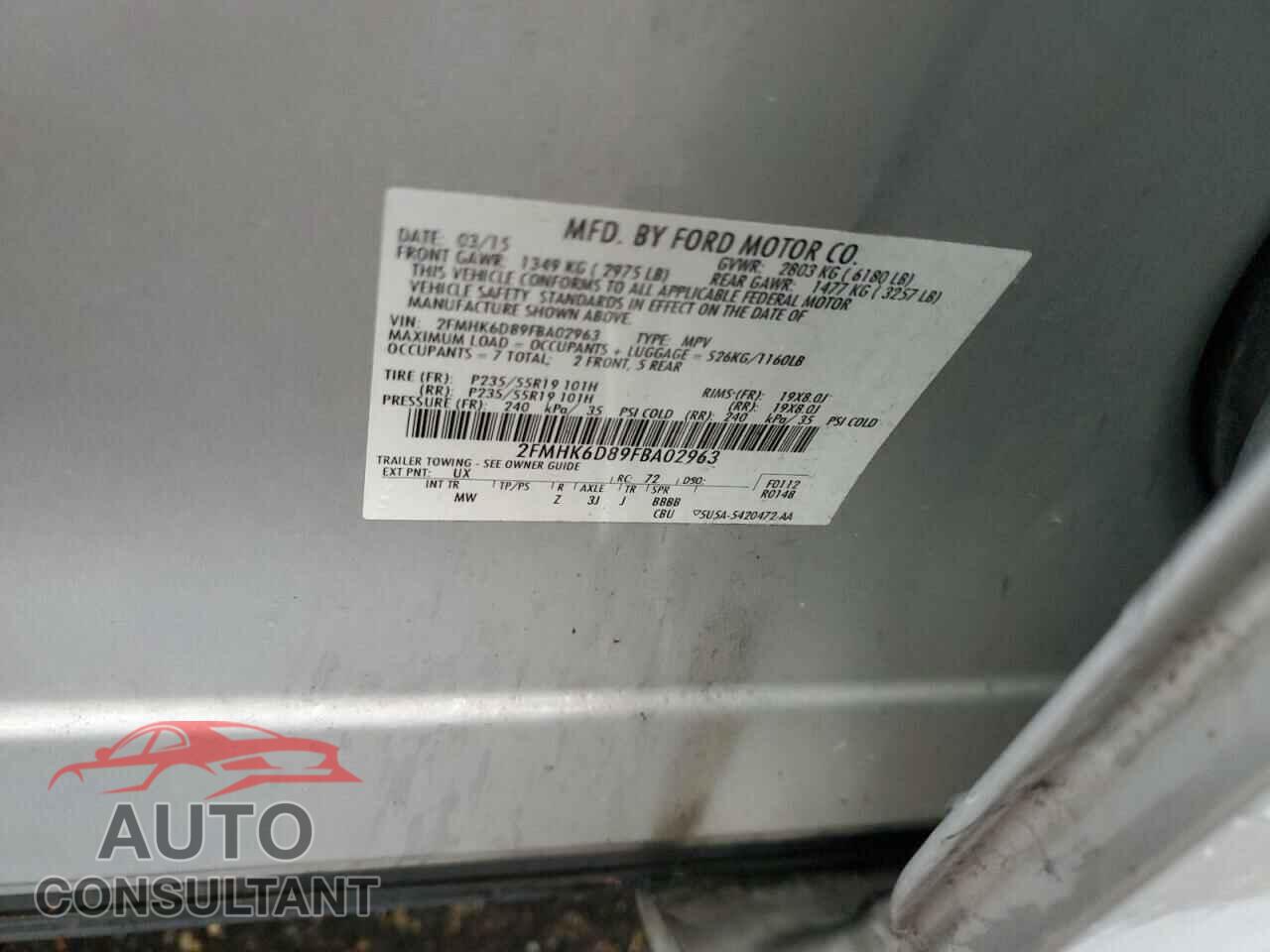 FORD FLEX 2015 - 2FMHK6D89FBA02963