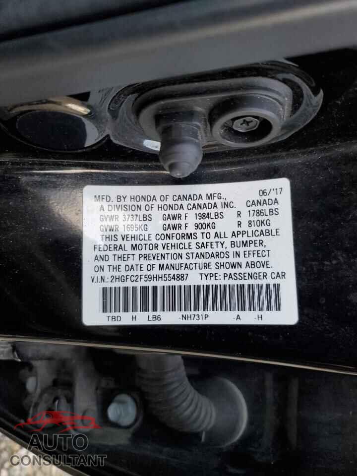 HONDA CIVIC 2017 - 2HGFC2F59HH554887