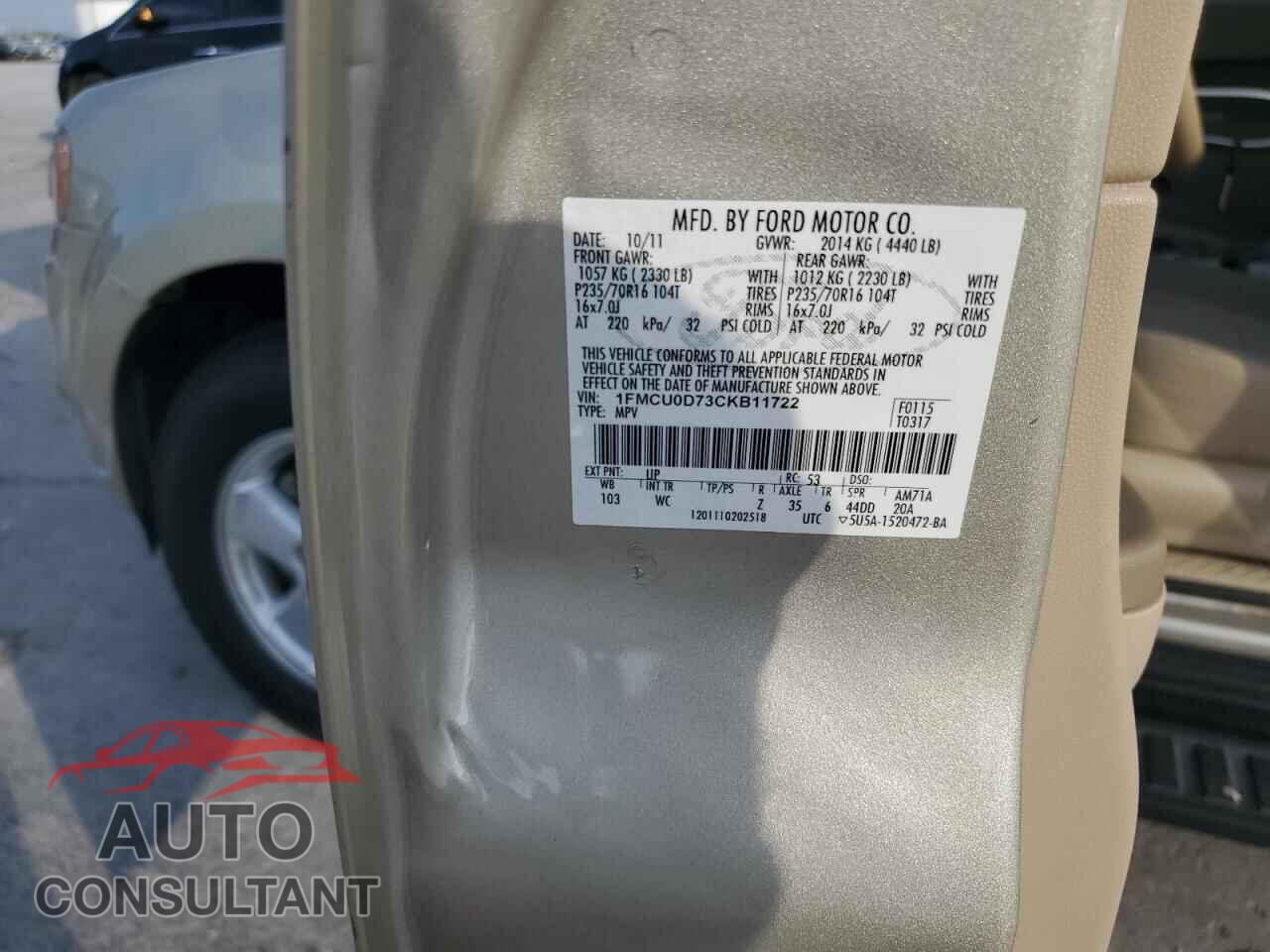 FORD ESCAPE 2012 - 1FMCU0D73CKB11722