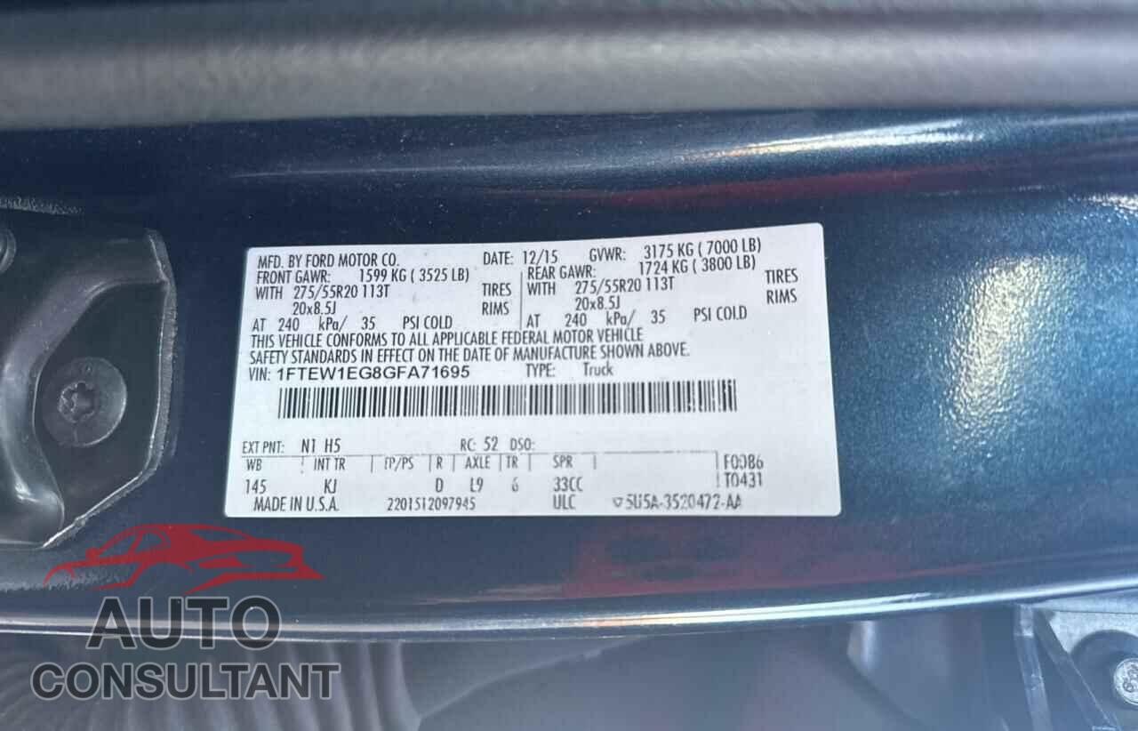 FORD F-150 2016 - 1FTEW1EG8GFA71695