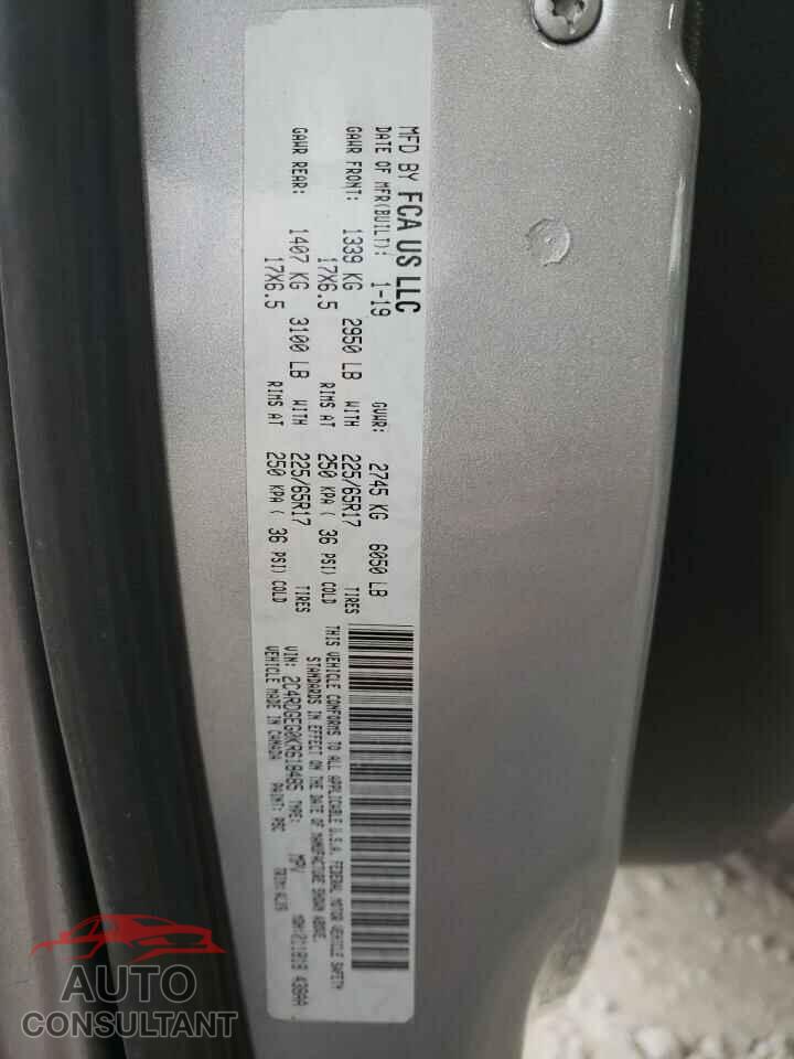 DODGE CARAVAN 2019 - 2C4RDGEG0KR618485