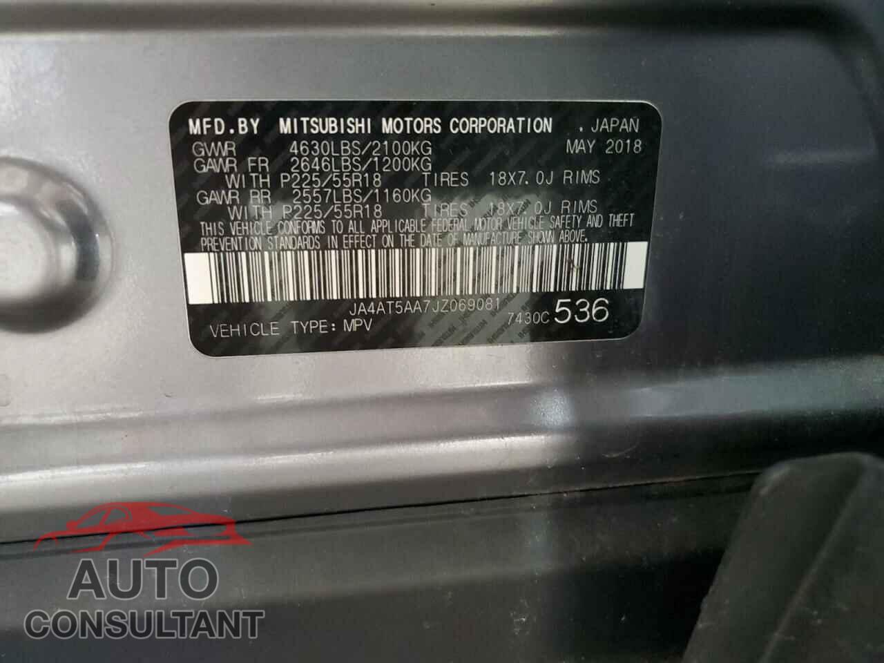 MITSUBISHI ECLIPSE 2018 - JA4AT5AA7JZ069081