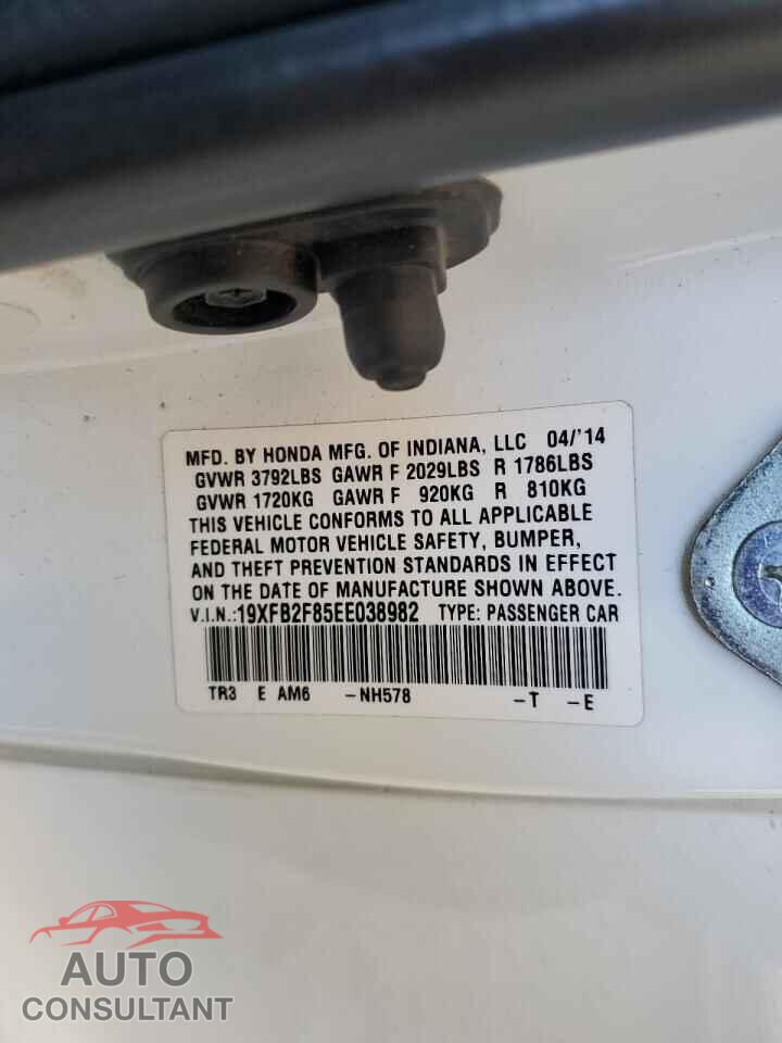 HONDA CIVIC 2014 - 19XFB2F85EE038982