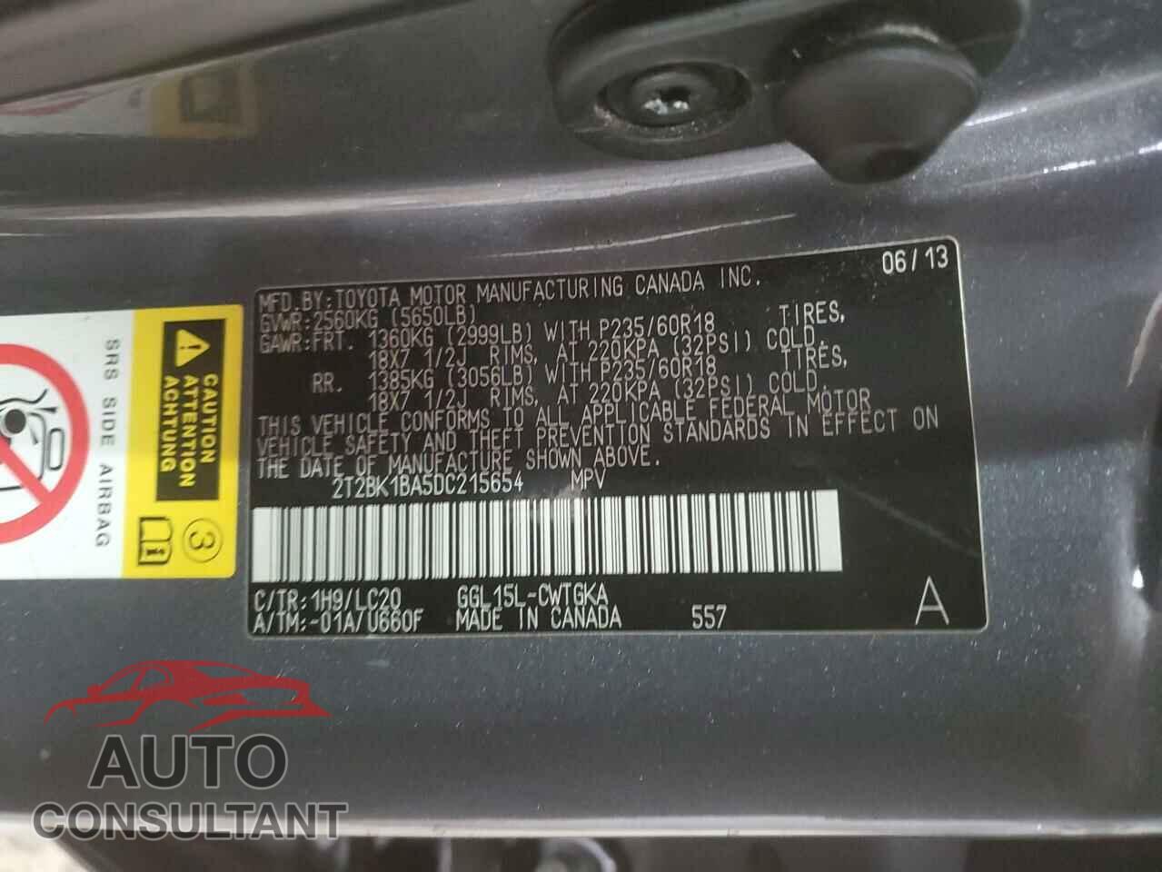 LEXUS RX350 2013 - 2T2BK1BA5DC215654