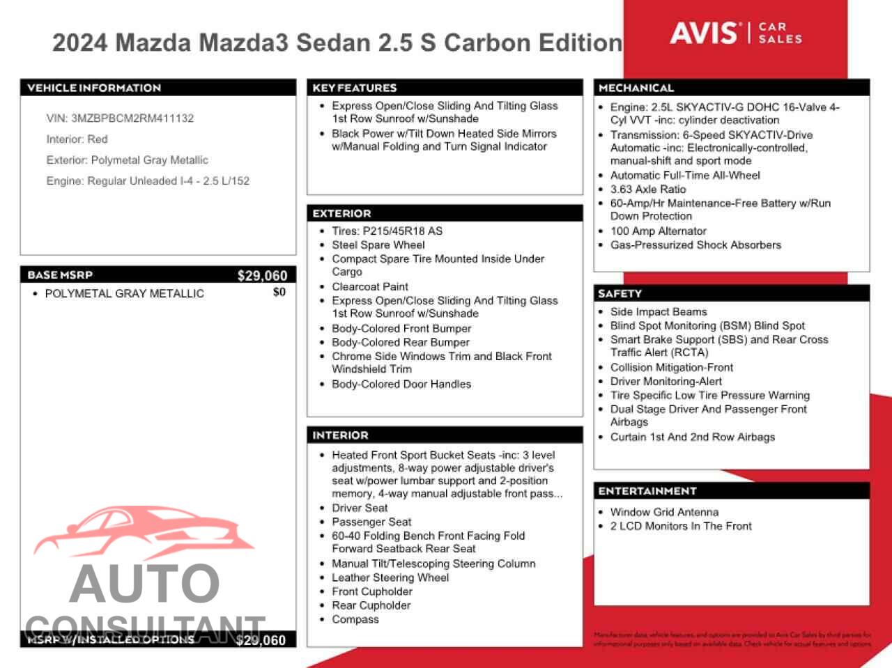 MAZDA 3 2024 - 3MZBPBCM2RM411132