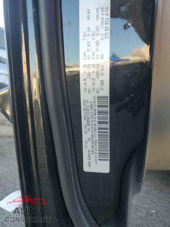 DODGE CARAVAN 2017 - 2C4RDGCG1HR566909