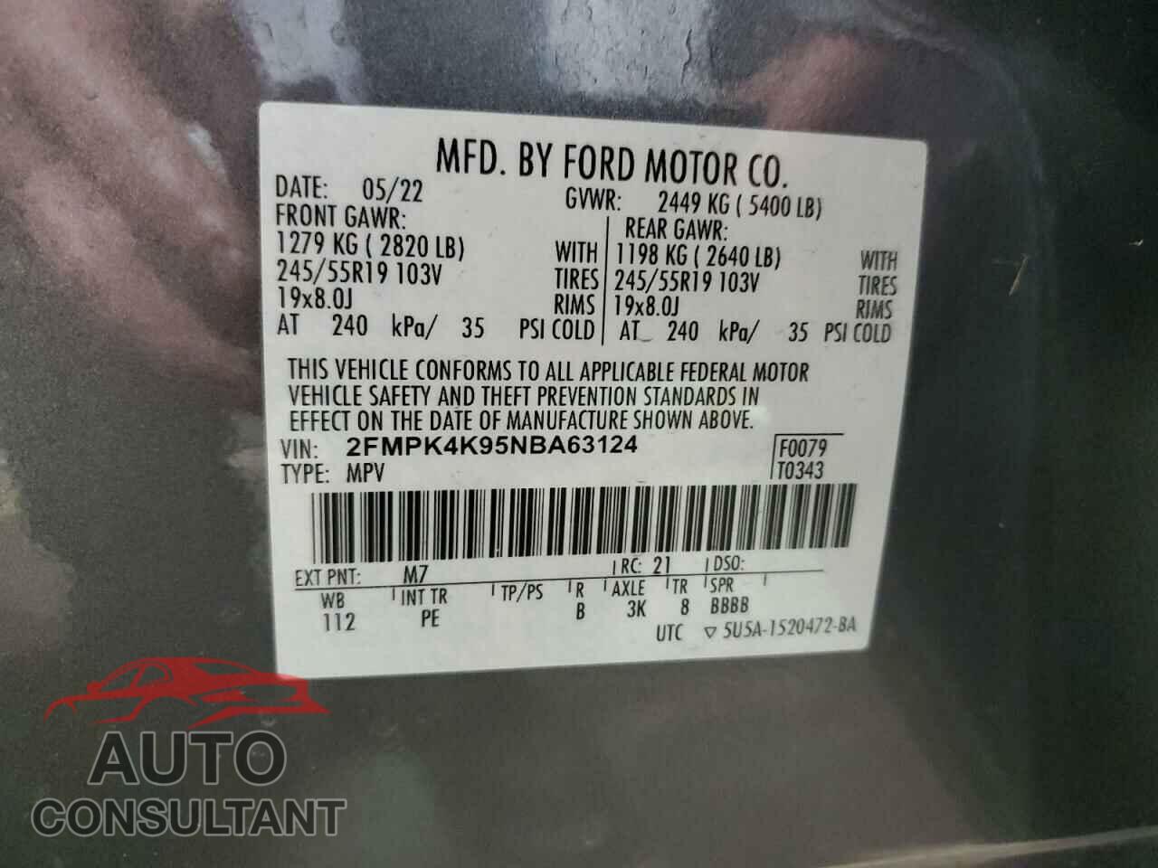 FORD EDGE 2022 - 2FMPK4K95NBA63124