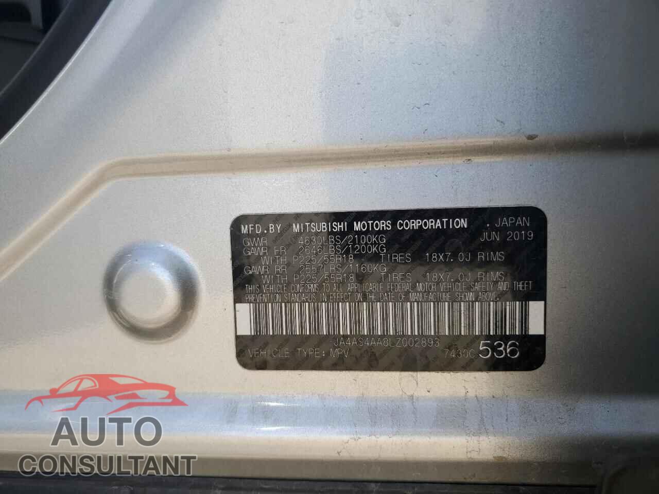 MITSUBISHI ECLIPSE 2020 - JA4AS4AA8LZ002893