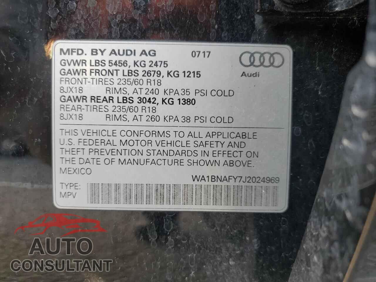 AUDI Q5 2018 - WA1BNAFY7J2024969