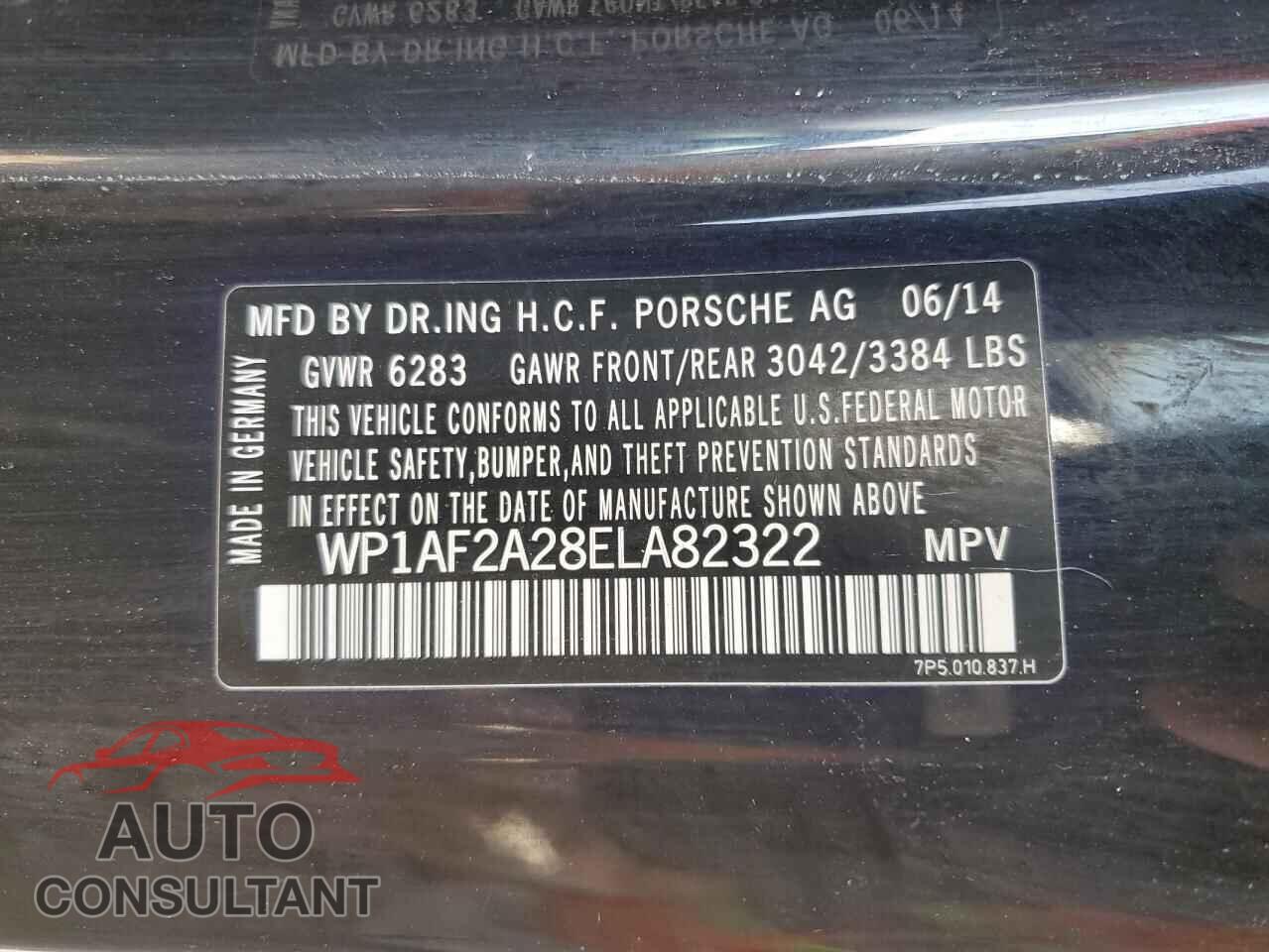 PORSCHE CAYENNE 2014 - WP1AF2A28ELA82322