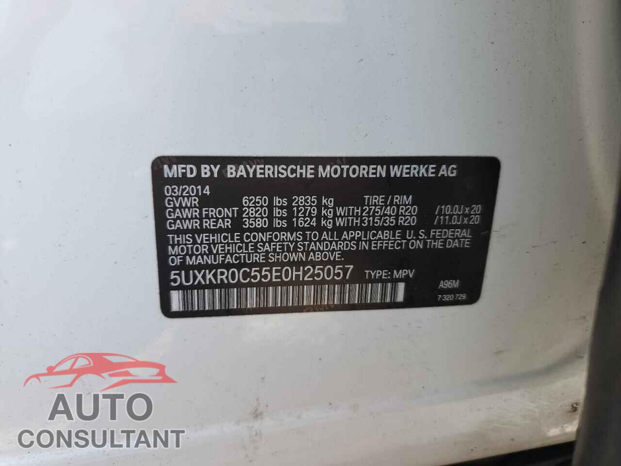BMW X5 2014 - 5UXKR0C55E0H25057