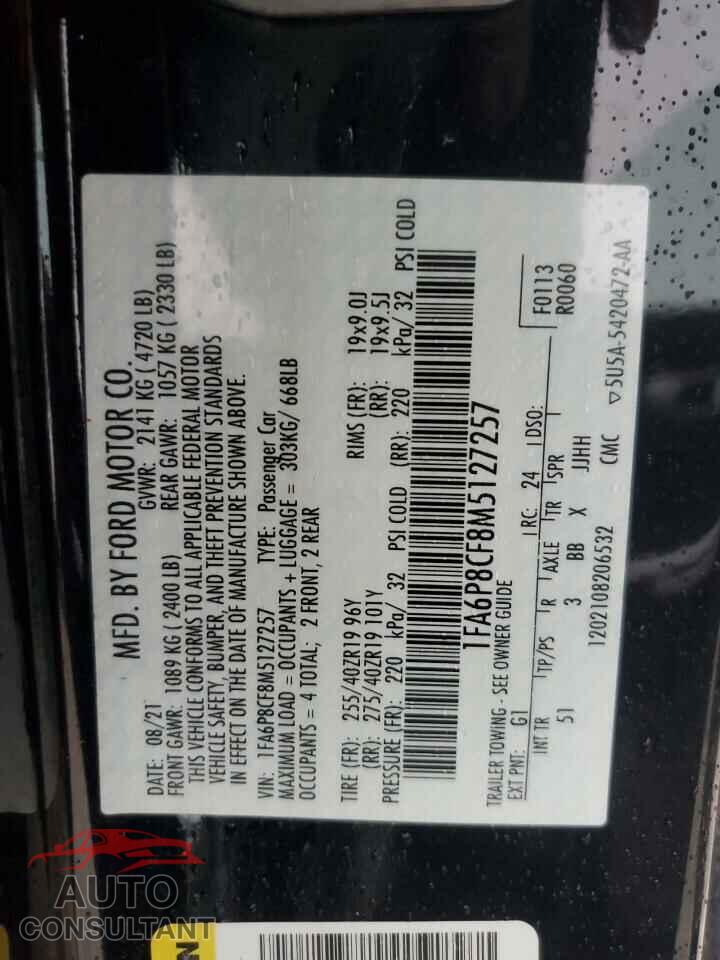 FORD MUSTANG 2021 - 1FA6P8CF8M5127257